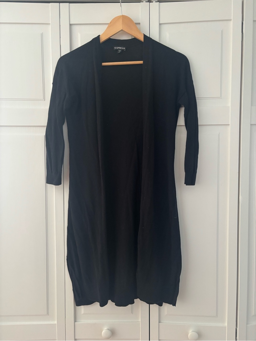 Express long open sweater